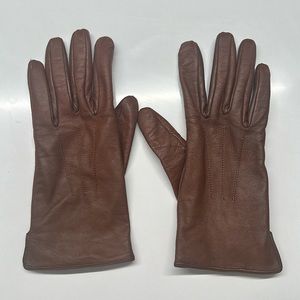 Cordelia James Brown Leather Gloves Size 8